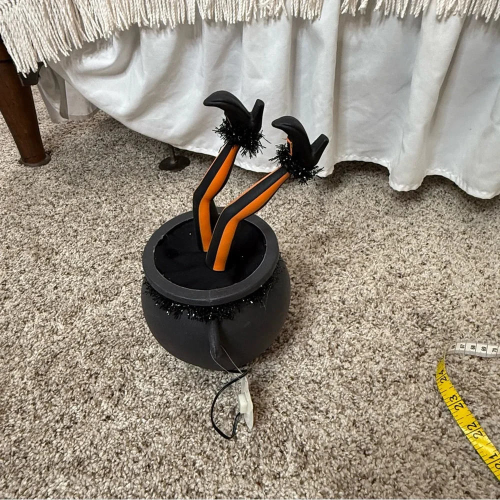 Halloween Animated Witch Legs in Cauldron Sound‎ Activated Spooky Decor Prop